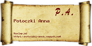 Potoczki Anna névjegykártya